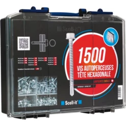 Coffret 1500 Vis Autoperceuses Tête Hexagonale Avec Collerette Crantée THT Et Rondelles Scell-It COF005-THT
