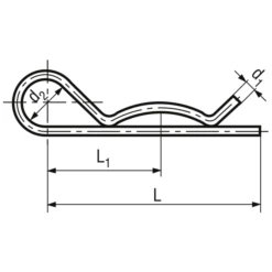 Goupille Ressort Simple - BN915 - Acier Zingué Bleu - 7 Mm - Pour Arbre De 28-45 Mm - Boîte De 25
