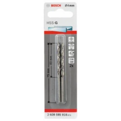 Foret à Métaux Rectifié Bosch HSS-G DIN 338 Diamètre 4 Mm Longueur 43 Mm -Bosch Soldes Boutique 16 1