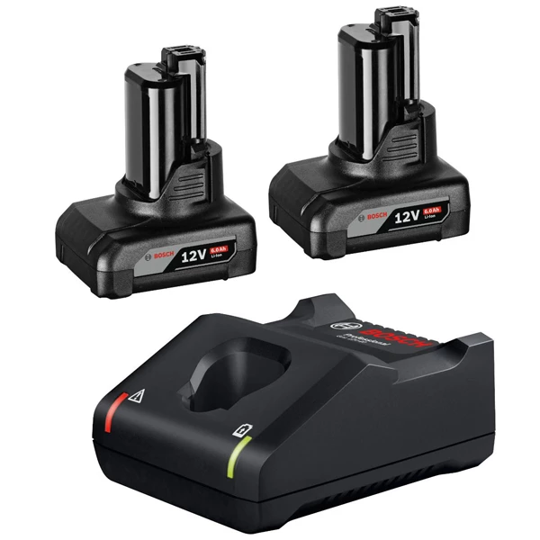 Pack Bosch De 2 Batteries GBA 12V 6AH Avec Chargeur Rapide GAL 12V-40 3 Pack Bosch De 2 Batteries GBA 12V 6AH Avec Chargeur Rapide GAL 12V-40