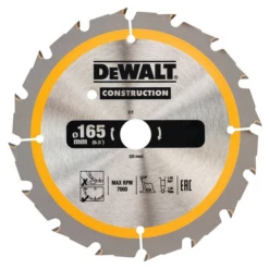 Lame Scie Circulaire Dewalt DT1949-QZ Ø 165 Mm Alésage 20 Mm 24 Dents