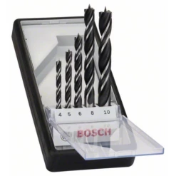 Coffret De 5 Mèches à Bois Hélicoïdales Bosch ⌀ 4 5 6 8 Et 10 Mm
