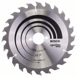 Lame Scie Circulaire Bosch Optiline Wood Bois 190 X 30 X 2,6 Mm 24 Dents -Bosch Soldes Boutique 615 2