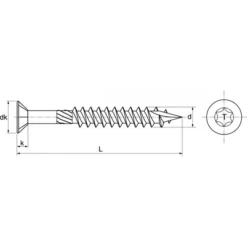 Vis à Bois Aggloméré Tête Fraisée 6 Lobes A2 M4x40 Acton 623284X40/24