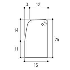 Bordure De Trottoir En Béton T2 Classe U - 15 CM X 25 CM - Longueur 1,00 M