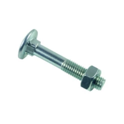 Boulon TRCC Tête Ronde Collet Carré Avec écrou - DIN 555 Et 603 - Lennie - M12x140 Mm - Acier Zingué - Boîte De 25