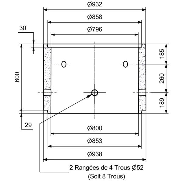 Buse De Puit Perforée à Emboîtement - 800 MM X 600 MM 4 Buse De Puit Perforée à Emboîtement - 800 MM X 600 MM – Image 2