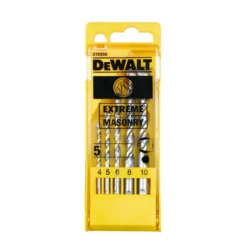 Coffret 5 Forets Béton Dewalt Extreme Diamètre 4, 5, 6, 8, 10 Mm