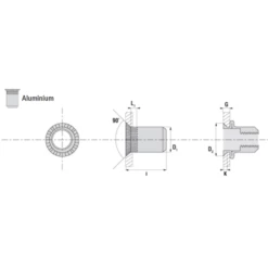 Écrou Aveugle Cranté Tête Fraisée à 90° Alu X16.0 Mm Scell-It EAK0645