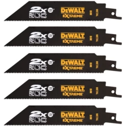 Lame De Scie Sabre Métal Dewalt Extreme 2x Life 305 Mm - Lot De 5