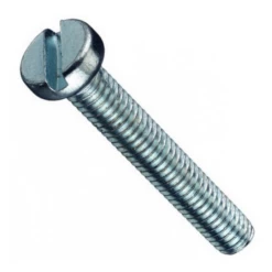 Vis à Tête Cylindrique Fendue Filetage Total Acier Zingué M4x20mm