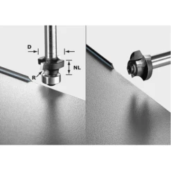 Fraise Moulurer Festool S8 HW R2 D20-KL OFK Queue Ø 8 Mm Rayon 2 Mm