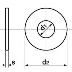 Rondelle Plate Large Type L Inox A2 NFE 25513-25514 M6 Acton 625056
