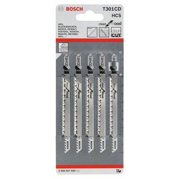 Lame De Scie Sauteuse Pour Bois T 301 CD Jeu De 5 Lames : Bosch 2608637590 6 Lame De Scie Sauteuse Pour Bois T 301 CD Jeu De 5 Lames : Bosch 2608637590 – Image 4