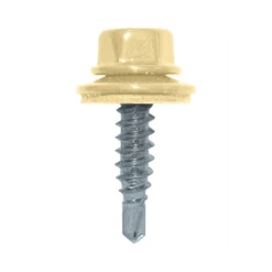 Vis Autoperceuse TH8 Colorvis Bois Avec Rondelle Ø14 - 4.9x35 - Ivoire Clair RAL 1015 - Boîte De 100