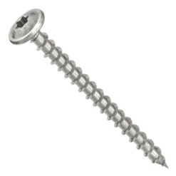 Vis Bois Heco Topix Plus Inox A2 - Tête Ronde Large 8 X 60 Mm - Filetage Total T40 - Boîte De 50 61846