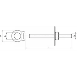 Piton Oeillet Fileté écrou Inox A4 6x60 Trou 15 Mm Acton 649486X60