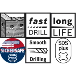 Foret Béton SDS Plus 5 Bosch Pour Marteau Perforateur 16 X 250 X 315 Mm