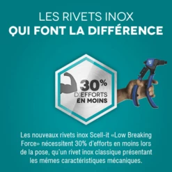 Rivet Inox A2 Standard Tête Plate Scell-it 4 X 8 Mm | Qpro.fr