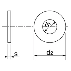 Rondelle Plate Moyenne - M6 - Diamètre Extérieur 14 Mm - Épaisseur 1.2 Mm - Inox A2 - Boîte De 200
