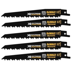 Lame De Scie Sabre Bois Dewalt DT99554-QZ Longueur 152 Mm - Lot De 5