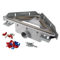 Caniveau D'angle Docia Pour Sol De Douche Carrelé - Sans Grille - 349.5 X 255 Mm - ø Sortie : 40 Mm