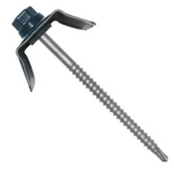 Pack De Fixation Bacs Acier Sur Charpente Bois - 6.5 X 100 Mm - Gris Terre D'ombre RAL 7022 - Seau De 100 Etanco 620681020