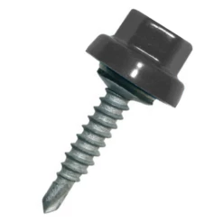 Vis Autoperceuse Tête Hexagonale TH12 Zamac Zacrovis 6.5x180 Mm RAL 7022 Gris Terre D'ombre - Boîte De 100