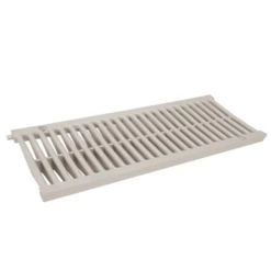 Grille PVC Pour Caniveaux De Piscine - Connecto A15 Gris Clair - Largeur Int. 150 Mm - Longueur 0.5 M