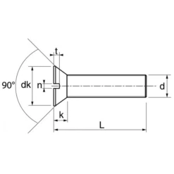 Vis à Métaux Tête Fraisée Fendue Inox A2 M04x50 Acton 622084x50