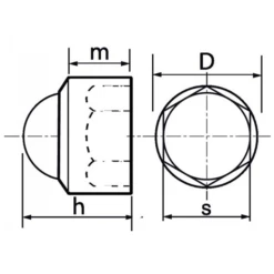 Cache écrou Hexagonal - Diamètre M10 Mm - Polyéthylène - Coloris Noir - Boîte De 100 -Bosch Soldes Boutique schema technique cache ecro 2