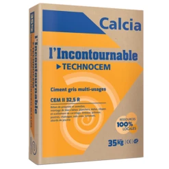 Ciment L'Incontournable Technocem - CEMII/B 32,5R CE NF - Calcia - Sac De 35 KG
