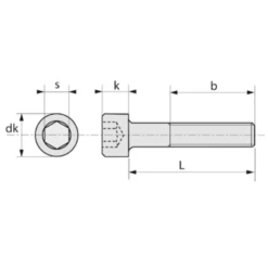 Vis Tête Cylindrique Partiel 6 Pans Creux - Acier Brut 12.9 - M16 X 45 Mm -Bosch Soldes Boutique vis cylindrique3 4
