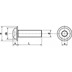 Vis à Métaux Tête Bombée à Embase Inox A2 M5x12 Acton 622255X12 -Bosch Soldes Boutique vis metaux tete bombee six pans creux embase inox a2 62225 dmod1