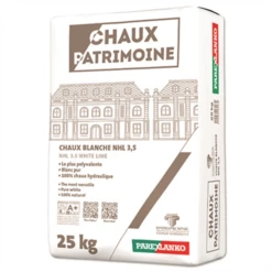 Chaux Hydraulique Naturelle Blanche NHL 3,5 - Chaux Patrimoine Parex - Sac De 25 Kg