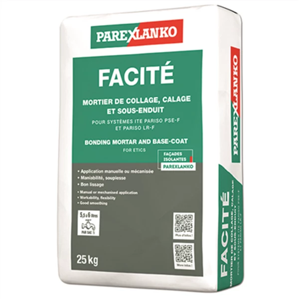 Mortier Hydraulique - FACITÉ Parex - Pour Collage, Calage Et Sous-enduit Des Façades ITE - Sac De 25 KG 3 Mortier Hydraulique - FACITÉ Parex - Pour Collage, Calage Et Sous-enduit Des Façades ITE - Sac De 25 KG