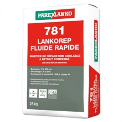 Mortier De Réparation Coulable - 781 Lankorep Fluide Rapide - Sac De 25 KG