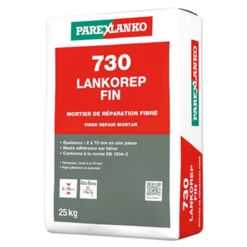 Mortier De Réparation Fibré à Retrait Compensé LANKOREP FIN 730 - Sac De 25 KG