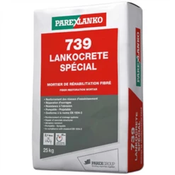 Mortier De Réhabilitation Fibré LANKOCRETE SPECIAL 739 - Sac De 25 KG