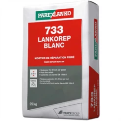 Mortier De Réparation Fibré à Retrait Compensé - Lankorep Blanc 733 - Sac De 25 KG